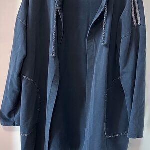 Navy Hooded Jacket with Drawstring